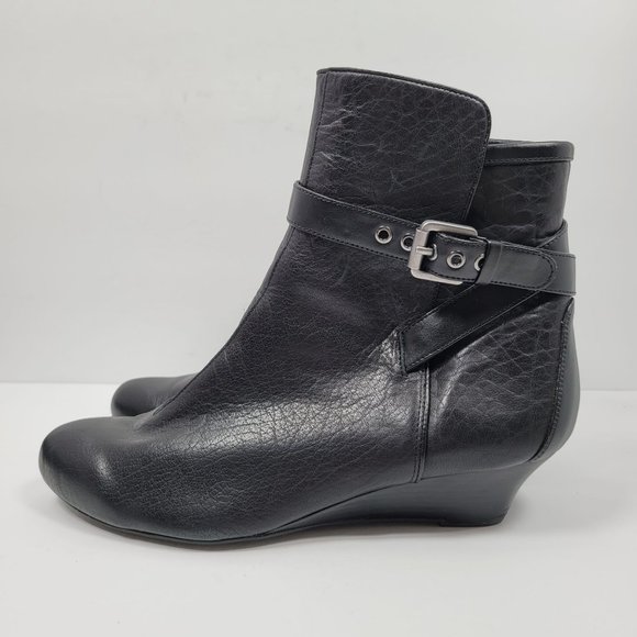 Rockport adiPrene By Adidas Women's Black Leather Wedge Boots US Size 8.5 - Picture 2 of 12